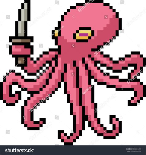 Vector Pixel Art Thug Octopus Isolated Stock Vector (Royalty Free) 1518081857 | Shutterstock