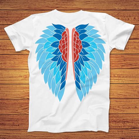 Wings T-Shirt, Angel Wings Tee, Fly Like A Bird Shirt with Wings on the ...