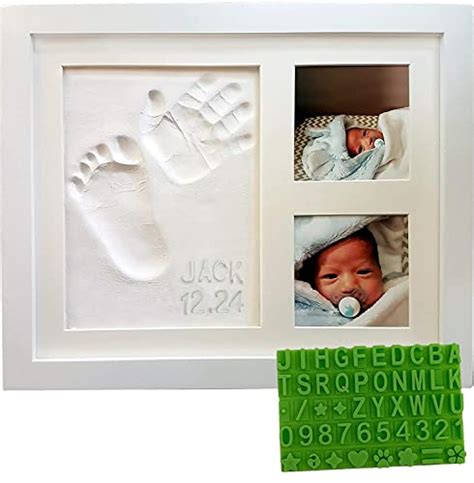 Baby Handprint & Footprint Keepsake Photo Frame Kit - Personalize it w ...