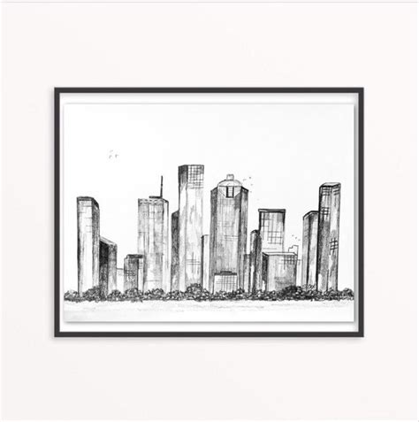 Houston Skyline Drawing at PaintingValley.com | Explore collection of ...