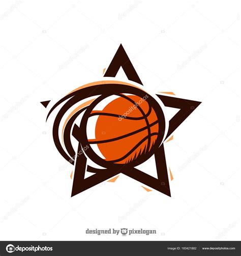 Basketball Star Logo Vector Stock Vector Image by ©pixelogan #183421882