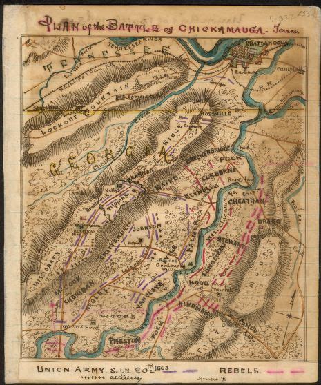 Plan of the Battle of Chickamauga, Tenn. | Library of Congress