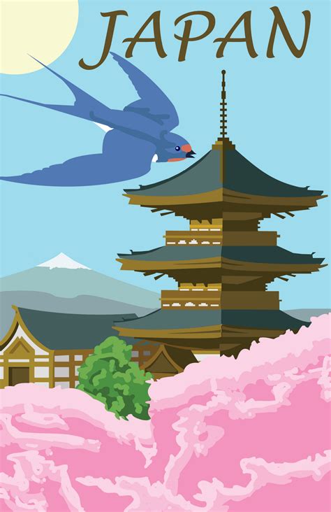 Auroura's Principale Graphic Art: Vintage Travel Poster: JAPAN