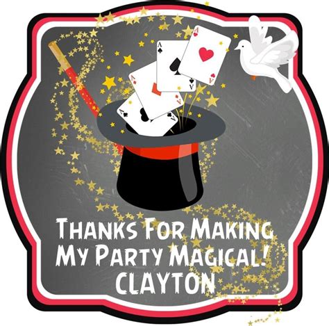 Magician Birthday Party Stickers or Favor Tags | Birthday party ...