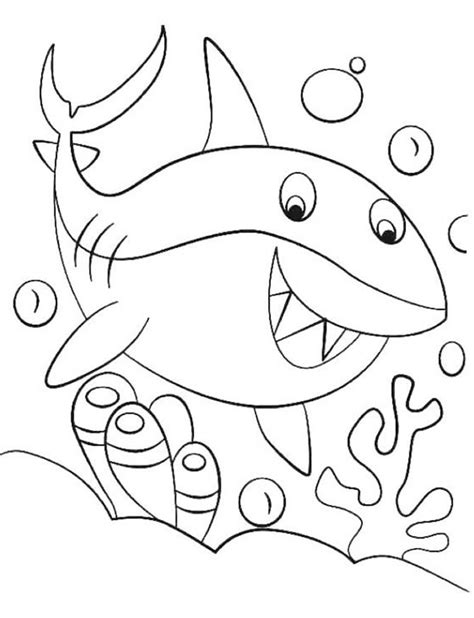 Baby Shark Para Colorir