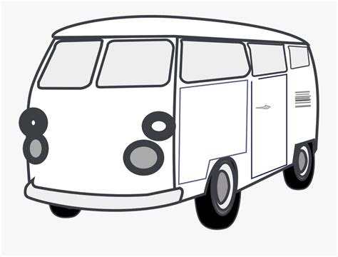 Transparent Volkswagen Clipart - Black And White Van Clip Art , Free ...