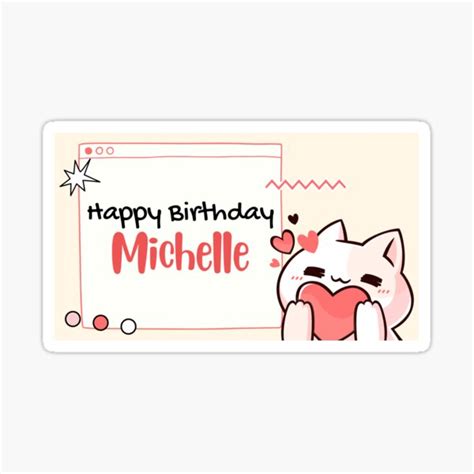 "Michelle Happy Birthday Wishes" Sticker for Sale by YelenaStore ...