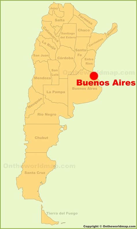 Buenos Aires location on the Argentina map - Ontheworldmap.com