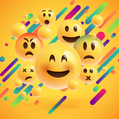 Yellow emoticons with abstract background, vector illustration 305635 ...