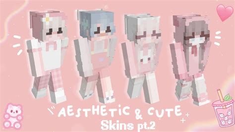 Aesthetic & Cute || Minecraft Skins pt.2|| Girls/Boys || Pink Theme💕 ...