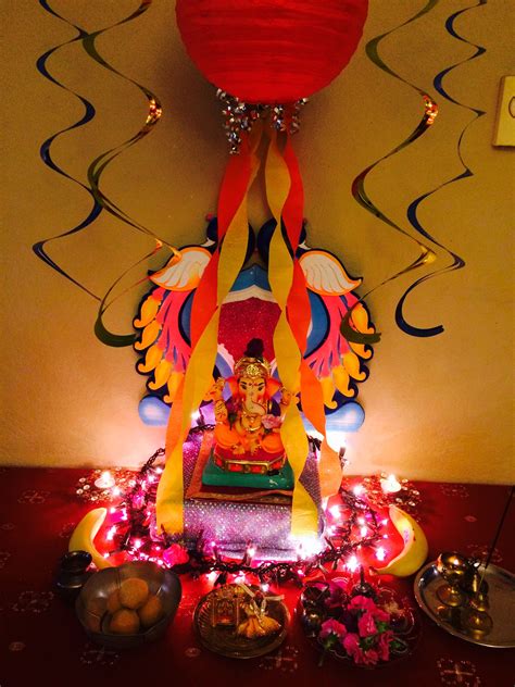 Ganesh Chaturthi 2015 | Decoration for ganpati, Goddess decor, Ganapati decoration