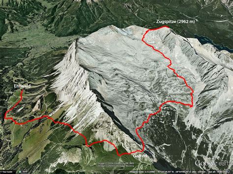 The Zugspitze Challenge GPX Route Map. #zugspitze #alps #climbing #hiking #austria #germany ...