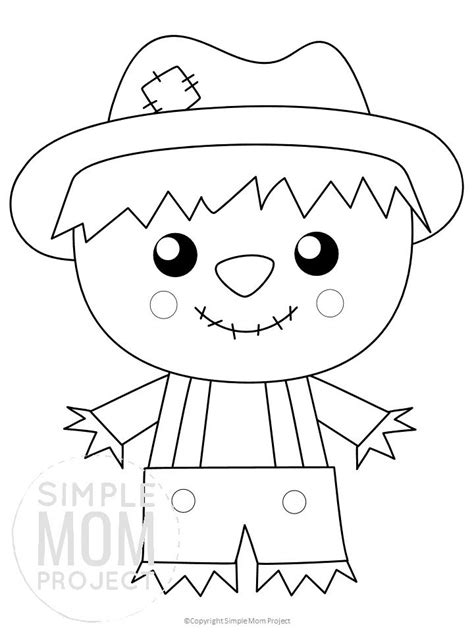 Free Printable Scarecrow Template for Kids' Crafts