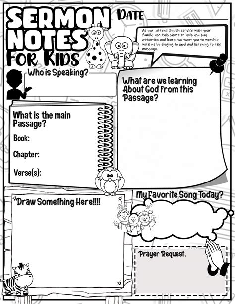 Sermon Note Sheets for Kids - Free!