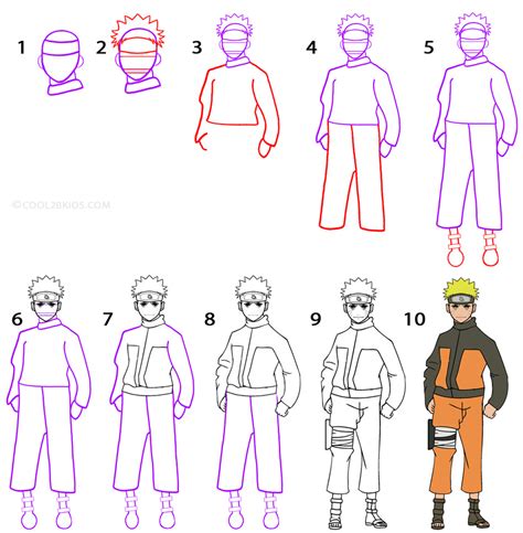 How to Draw Naruto (Step by Step Pictures) | Cool2bKids
