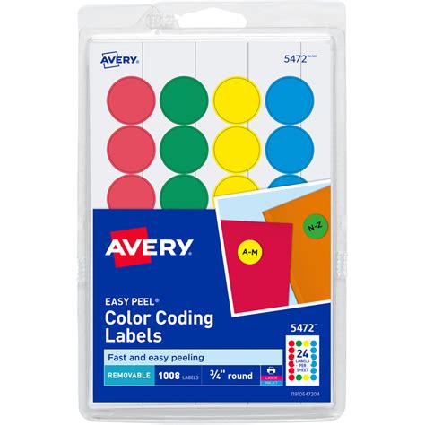 Discount AVE05472 Avery® 5472 Avery® Removable Print or Write Color Coding Labels Color Coded Label