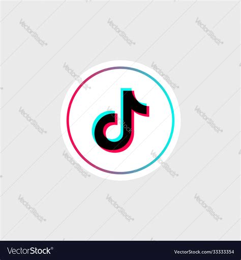 Tik tok glitch icon social media odessa Royalty Free Vector