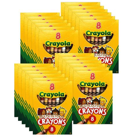 TeachersParadise - Crayola® Multicultural Crayons, Regular Size, 8 Per Box, 24 Boxes - BIN008W-24