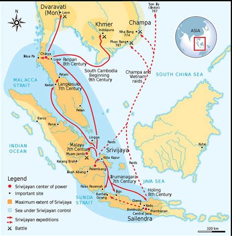 The Srivijaya Empire in Indonesia