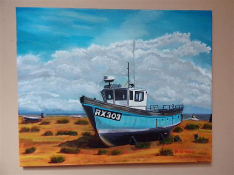 Oil Painting of an Old Fishing Boat - Etsy