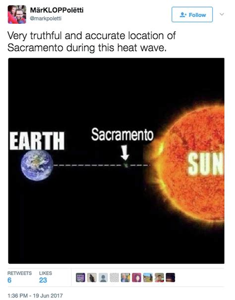 Twitter reacts to extreme California heat, June 2017