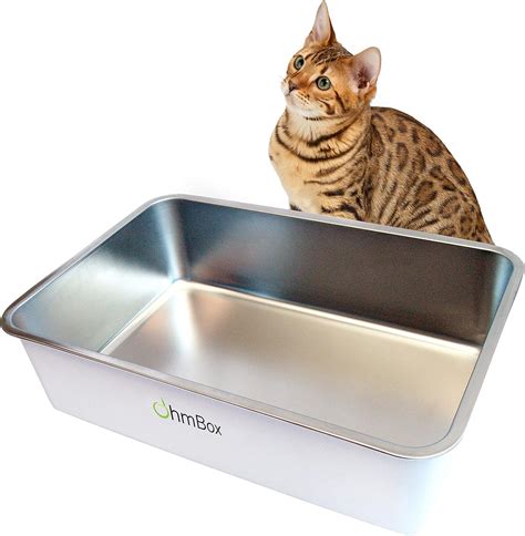 Amazon.com: Ohm Earth’s OhmBox - Stainless Steel Cat Litter Box, Extra Large (23.5” x 15.5” x 6. ...