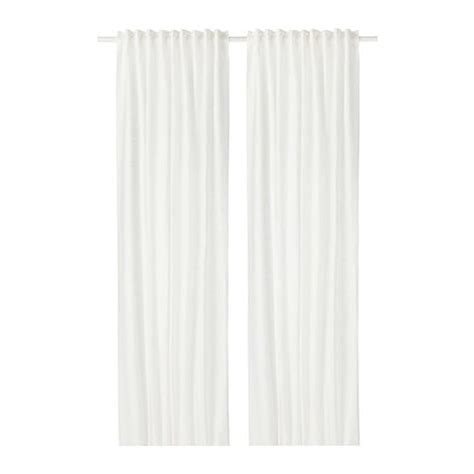 IKEA Aina Curtains Drapes WHITE Off-White LINEN Flax 98" Long