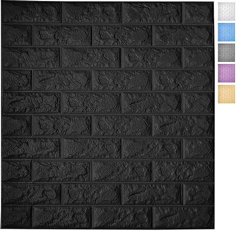 2.6' x 2.3' Peel and Stick 3D Wall Panels White Brick Wallpaper for TV Walls / Sofa Background ...