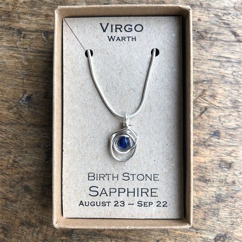 Virgo Sapphire Birthstone Zodiac Necklace - Etsy