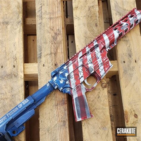 AR-15 Rifle in a Custom American Flag Finish by Web User | Cerakote