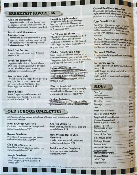 Menu at Old School Grub/ OSG Cafe, Mesa, E Main St