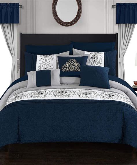 Navy Peppi 20-Piece Comforter Set | Comforter sets, Chic home, Bedroom ...