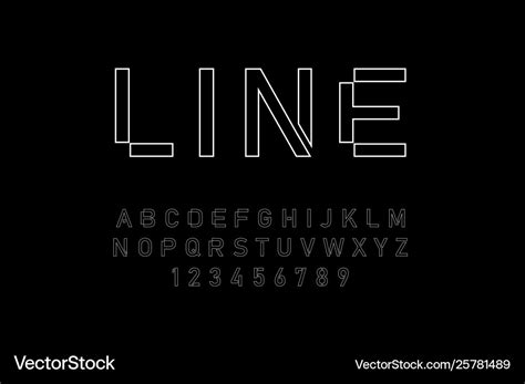 Modern alphabet thin line fonts and numbers Vector Image