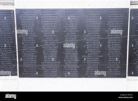 The Battle of Britain Memorial, detail names Stock Photo - Alamy