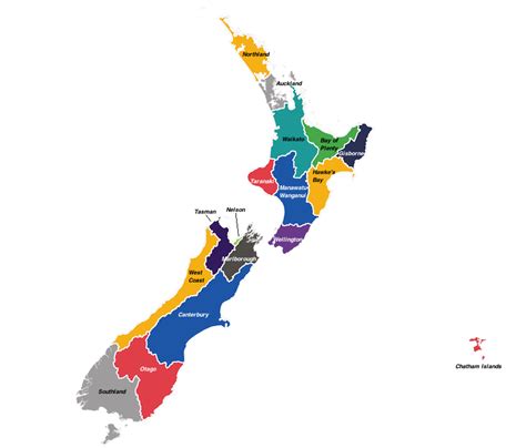 New Zealand Map Regions - Alyssa Marianna