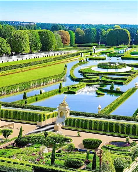 Premium AI Image | Gardens of Versailles green oasis palace gardens with their labyrinthine ...