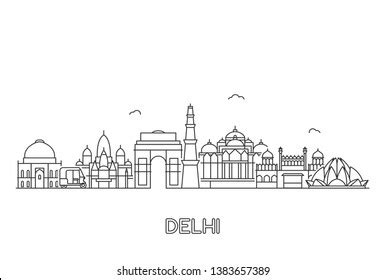 Outline Delhi India City Skyline Historic 库存矢量图（免版税）2240473599 | Shutterstock