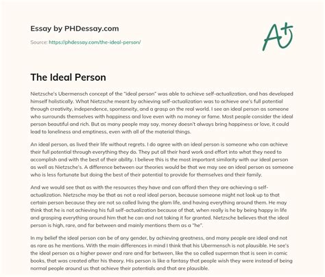 The Ideal Person Essay Example (400 Words) - PHDessay.com