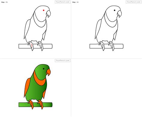 Fpencil: How to draw Parrot for kids step by step