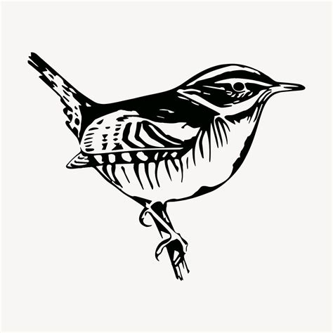 Perched bird clipart, vintage hand | Free Vector - rawpixel