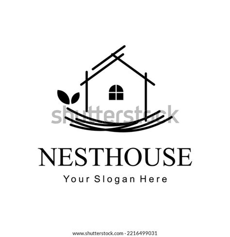 Nest House Outline Style Vector Logo Stock Vector (Royalty Free ...