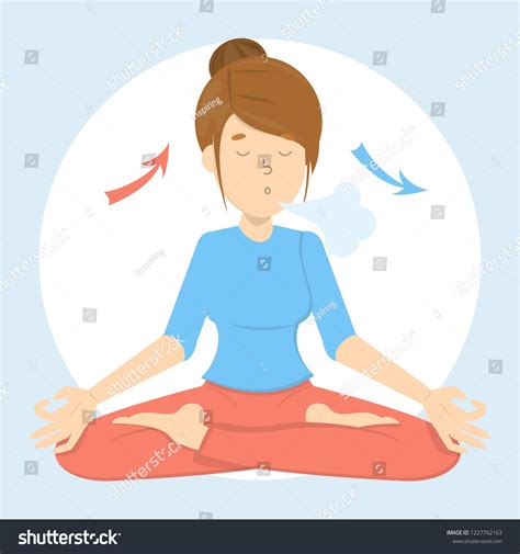 Breath Exercise Good Relaxation Breathe Out Stock Vector (Royalty Free ...