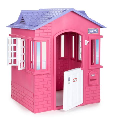 Little Tikes Cape Cottage House, Pink - Pretend Playhouse with Working Doors, Window Shutters ...