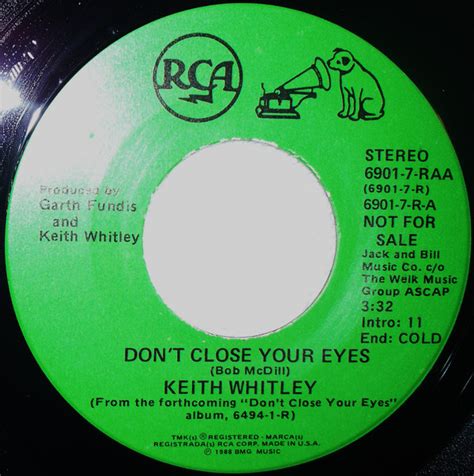 Keith Whitley - Don't Close Your Eyes | Releases | Discogs