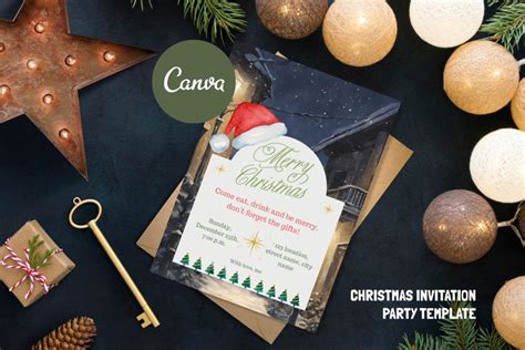 CANVA Christmas Invitation Party Template | Canva (2907246)