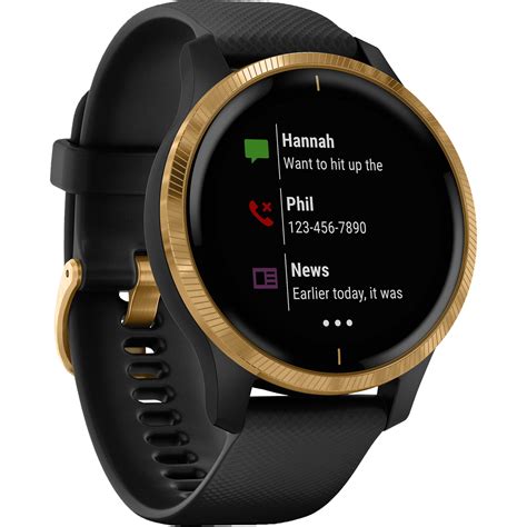 Garmin Venu Amoled GPS Smartwatch (Gold,Black Band) + Wireless ...