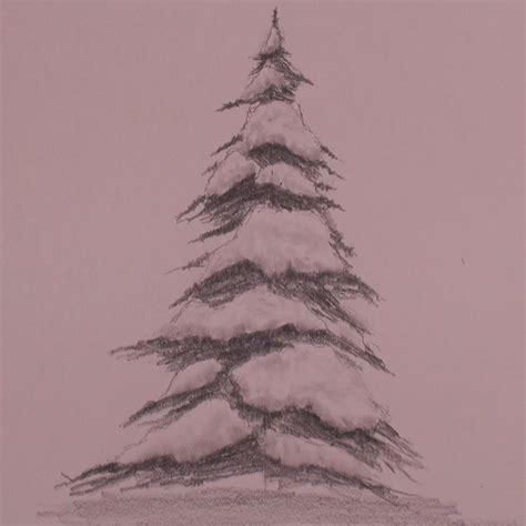 Snowy Tree Drawing at GetDrawings | Free download