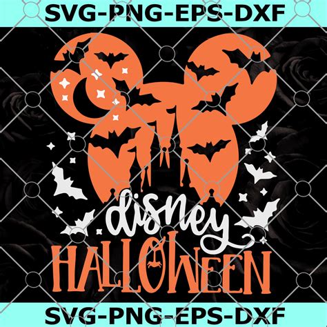 Disney Halloween Svg, Halloween Castle Svg, Mickey Head Bats Svg, Cut ...