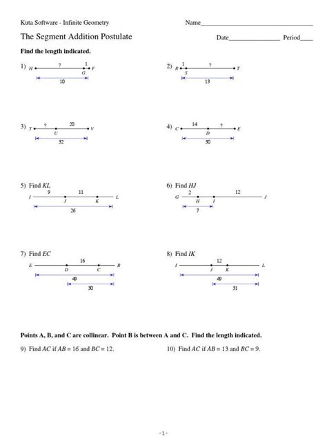 Segment And Angle Addition Worksheet