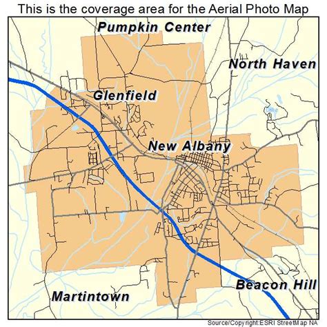 Aerial Photography Map of New Albany, MS Mississippi